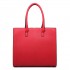 LT1666 - Miss Lulu Split Front Design Medium Tote Handbag Red and Brown LT1666 - Miss Lulu Split Front Design Medium Tote Handbag Red and Brown